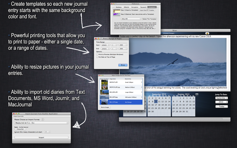 Features: MiJournal is Feature Rich