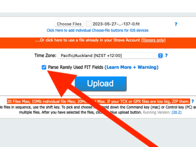Check This Box to get the extra Garmin Fields!