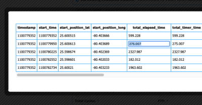 Editing a FIT file data entry on GOTOES