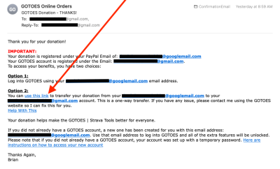 How to transfer your donation if you accidentally had an old email registered with PayPal.